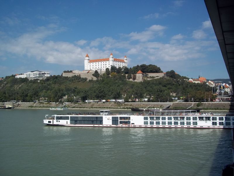castle of Bratislava from Danube bridge